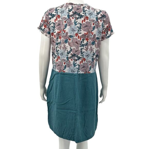 Dolan Anthropologie Dress Womens Large Fletcher Teal Multi Floral Bloom Spring - Picture 5 of 8